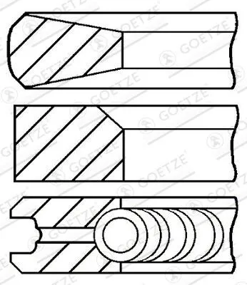 Produktbild von GOETZE ENGINE 08-346500-10 Kolbenringsatz Kolbenringe für RENAULT TRUCKS Midliner