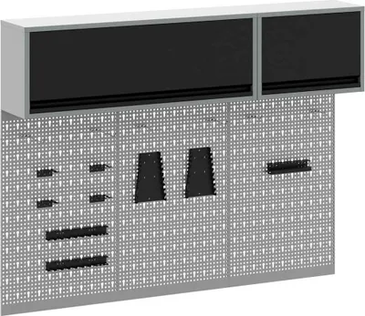 Image de Ensemble d'armoires à outils vidaXL, 5 pièces, acier thermolaqué noir
