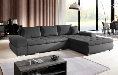 Produktbild von AX LIVING Couch Sofa L Form Sivaso Dunkelgrau 310cm mit Schlaffunktion