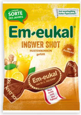 Obrázek produktu pro Em eukal Ginger Shot kapky proti kašli s ovocnou náplní 75g