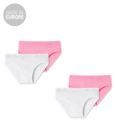 Produktbild von SCHIESSER Mädchen 4er Pack Hüftslips - weiß/pink - Größe 92