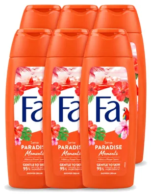 Produktbild von 6 x Fa Paradise Moments Douchecreme Hibiscusbloem 250 ml - Vorteilspackung - 6 Stücke