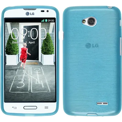Produktbild von PhoneNatic Case kompatibel mit LG L70 - blau Silikon Hülle brushed + 2 Schutzfolien