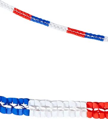 Produktbild von Frankreich Papiergirlanden Fanartikel 2 Stück blau-weiss-rot - Einheitsgröße