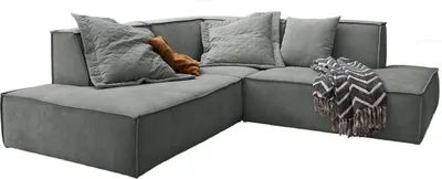 Produktbild von KAWOLA Sofa SAMU Ecksofa Stoff grau Recamiere links