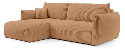 Zdjęcie produktu dla Sofa narożne z funkcją spania, model Alloro, strona lewa, kolor: Strohkorn