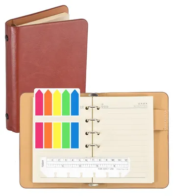 Produktbild von Omgoods – Notizbuch aus Leder mit linierter Seiten und Ringbindung, 6er-Set