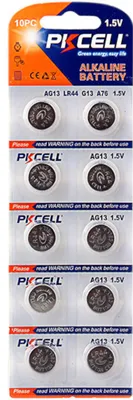 Produktbild von PKCELL 10er Knopfzellen AG13/LR44 Batterie 1,5V 158 mAh Alkaline Blister für Spielzeug Auto-Fernbedienung Taschenrechner AG13
