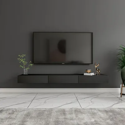 Obrázok produktu pre Skye Decor, kvalitný televízny stojan, antracitová farba, 140 cm, 100% melamín