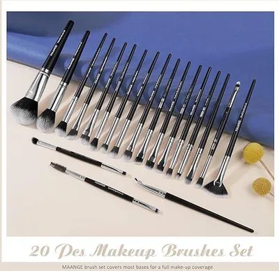 Imagen del producto de Pinceles de maquillaje profesionales, sintéticos, juego de 20 piezas, para rostro, ojos, polvo y crema