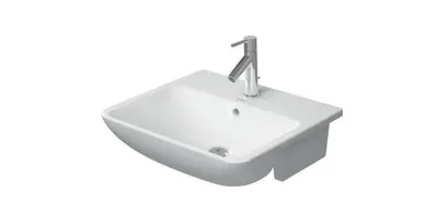 Produktbild von Duravit Halbeinbau-WT Me by Starck 55x45,5cm, m HL, ÜL, Hahnlochbank, weiß