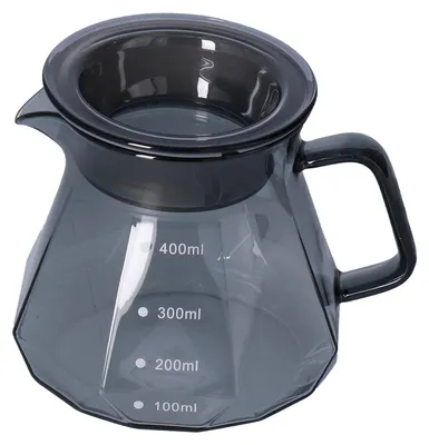 Produktbild von Omgoods – Hitzebeständiger Kaffeekannen-Server – Glaskanne – Kaffeekocher – Griff mit Anti-Verbrennungs-Schutz – Ergonomisches Design – 400 ml