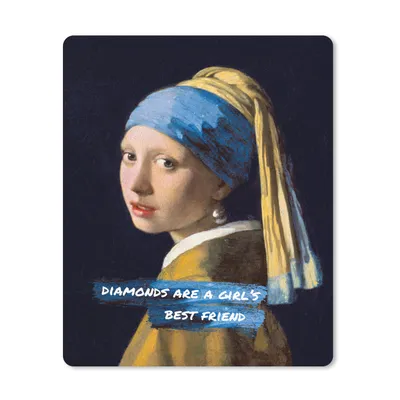 Produktbild von MuchoWow® Mauspad Mousepad Das Mädchen mit dem Perlenohrring - Zitat - Vermeer 30x40 cm - Mousepads - Maus Mat - Pad - Mausunterlage - Mausmatten