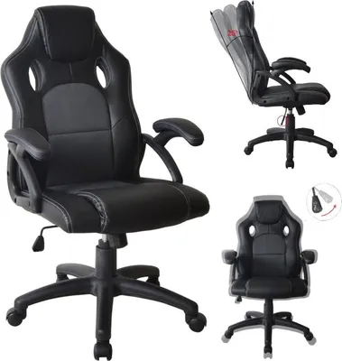 Produktbild von Gaming Stuhl Wouter Junior Schreibtischstuhl - Racing Gaming Style - höhenverstellbar - schwarz