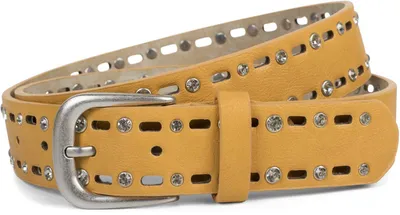 Image de Ceinture pour femme styleBREAKER unie avec motif ovale ajouré et strass, ceinture à strass, raccourcissable 03010097
