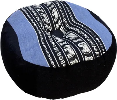 Productafbeelding van Meditatiekussen, yogakussen, zitkussen, vloerkussen en sierkussen - blauw/zwart, 18x30x30 cm