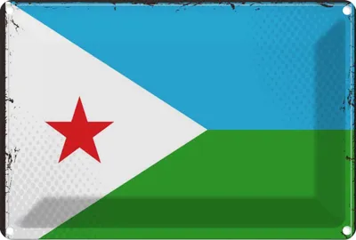 Image de vianmo Plaque en tôle 20x30 cm Drapeau Dschibutis Flag Djibouti