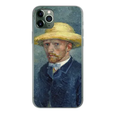 Produktbild von MuchoWow® Handyhülle Schutzhülle Hülle für iPhone 11 Pro Max Selbstbildnis mit Hut - Vincent van Gogh Silikon Softcase Handy Hülle - Schutz