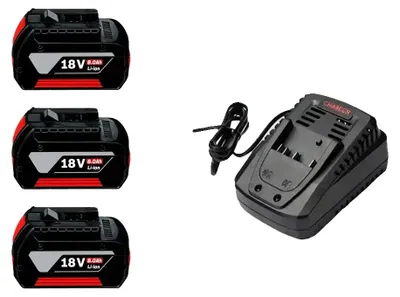 Image de Batterie, 18 V, 8,0 Ah, compatible avec les outils électriques, chargeur 8,0 Ah x 3, x 1