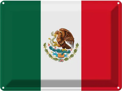 Produktbild von vianmo Blechschild 30x40 cm Mexikos Mexico Flagge Fahne Wappen