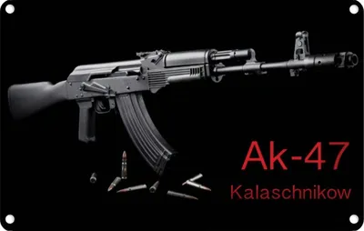 Produktbild von vianmo Blechschild 20x30 cm Gewehr AK-47 Kalaschnikow