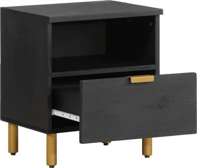 Zdjęcie produktu dla vidaXL Stolik nocny czarny 40x33x46 cm materiał drewnopochodny