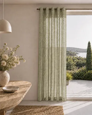 Produktbild von Gardine Noa Halbtransparent HOOMstyle 140x270cm - Ösen - Olivgrün
