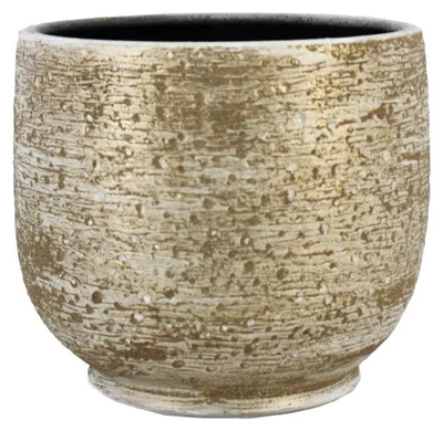 Produktbild von FLORAN Übertopf Aveiro goldfarben/weiß Ø 19 cm - Keramik