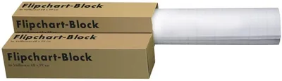 Produktbild von Flipchartblock 68x98cm 20 Blatt 80g/qm blanko Packung mit 5 Stück