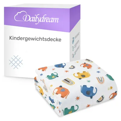 Produktbild von Gewichtsdecke für Kinder aus 100% Baumwolle, Edition "Elefant"  - 3,2KG / 104x150cm - Gewichtete Decke