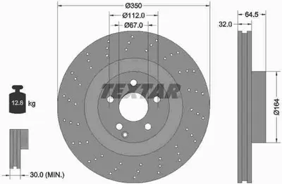 Produktbild von TEXTAR Bremsscheibe Artikel: 92176405