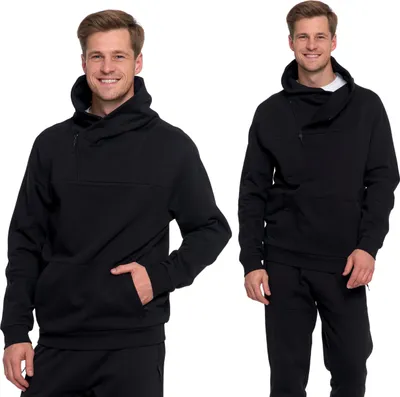 Productafbeelding van Elegante heren sweatshirt met opstaande kraag, openvallend, met een ribstructuur, maat 3XL