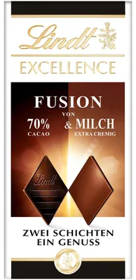 Produktbild von Lindt Excellence Fusion 70% & Milch Tafel 100g