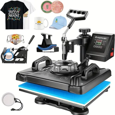 Productafbeelding van Warmtepers - Sublimatiepers - Transferpers - T-shirtpers - Mokkenpers - 8-in-1 Multifunctioneel