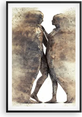 Produktbild von Gerahmtes Poster - Schwarzer Rahmen - Staub eine Frau ein Mann der Liebe - 61x91,5 cm - Wand Bild - Wanddeko - Wandbilder - Wandposter - Bilderrahmen - Bilder - Kunstdruck - Wandbild - P2BPA61x91-3102