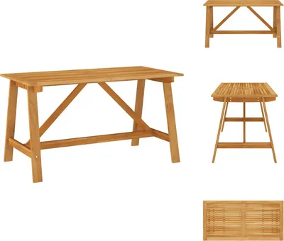 Immagine prodotto di vidaXL Tavolo da pranzo da giardino 140x70x73,5 cm in legno massiccio di acacia - Tavoli da giardino