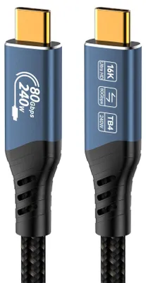 Obrázok produktu pre PremiumCord USB4 Version 2.0 80Gbps 16K@60Hz 240W Thunderbolt 5 Čierna 1 m USB kábel