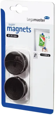 Produktbild von Legamaster Super Haftmagnete C und C Blister circa 2500g 35mm schwarz