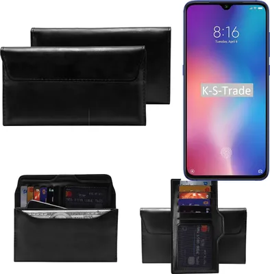 Produktbild von K-S-Trade Handy Hülle kompatibel mit Xiaomi Mi 9 Schutz Hülle Tasche Schutz Case Handytasche Kunstleder schwarz, 1x