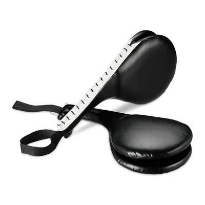 Produktbild von Relaxdays Taekwondo Handpratzen 2er Set, Doppelschlagpolster, Kick Pad, Kampfsport, H x B x T: 51 x 18,5 x 8 cm, schwarz