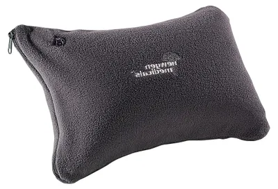 Produktbild von Aufblasbare Kissen: Aufblasbares Nacken- und Reisekissen mit Fleece-Bezug, dunkelgrau (Kopfkissen, Strandkissen aufblasbar, Picknickdecke)