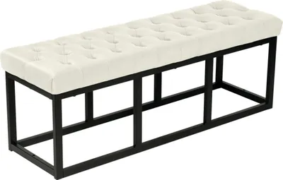 Produktbild von Sitzbank Polson Samt Schwarz 120 cm creme