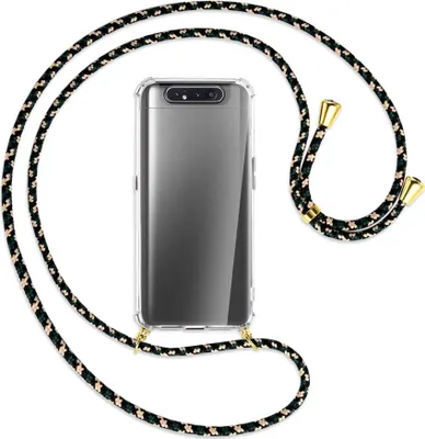 Produktbild von Handykette Backcover-Schutzhülle mit Band (Metall goldfarben) für Samsung Galaxy A80 - camouflage