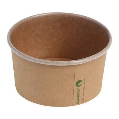 Produktbild von 50x Eisbecher Pappbecher Kraft mit Biobeschichtung 240 ml Ø 96mm braun