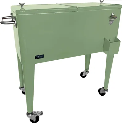 Immagine prodotto di AXI Retro cooler Verde | Frigorifero da esterno su ruote con capacità di 76L | Scatola frigo con valvola di scarico
