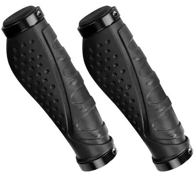 Image de Poignées de vélo ergonomiques, pour guidon VTT, en caoutchouc, système de verrouillage double, 130 mm, paire