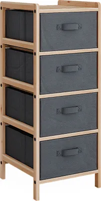 Obrázek produktu pro Koupelnová skříňka Vicco Bruno Šedá 34.5 x 86 cm se 4 látkovými zásuvkami, Model 49380