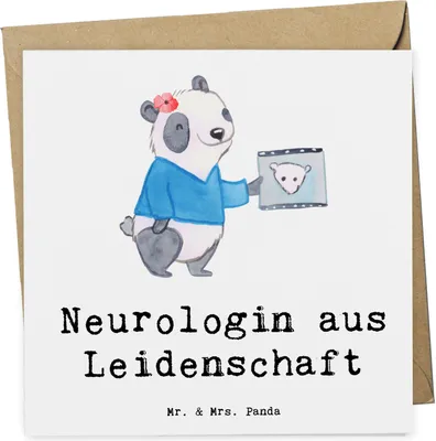 Produktbild von Mr. & Mrs. Panda Grußkarte Neurologin Leidenschaft - Weiß - Geschenk, Spruch, faltkarte, Jubiläum, anlasskarte, Mediziner, Klappkarte, doppelkarte, Glückwunschkarte