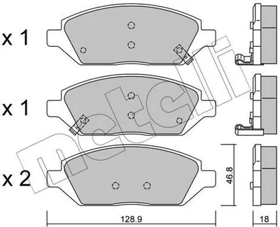 Produktbild von METELLI Bremsbeläge Satz Vorne Bremsklötze für OPEL Karl (C16) 22-1113-0