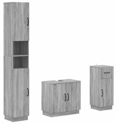 Immagine prodotto di vidaXL Sistema di mobili da bagno in 3 pezzi, modello HOORN, realizzato in legno composito